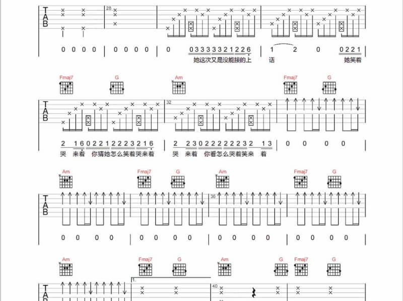 《雨》吉他谱_today乐团