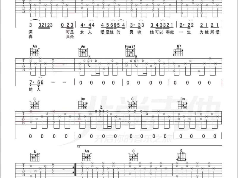 《让我悄悄离去》吉他谱_韩宝仪