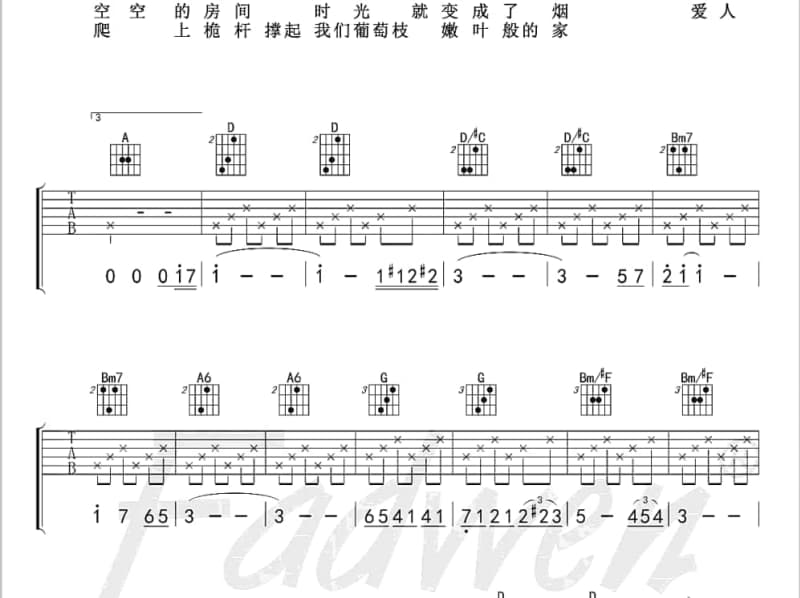 《喜上眉梢》吉他谱_韩宝仪
