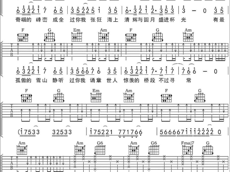 《愿嫁汉家郎》吉他谱_韩宝仪