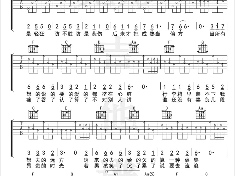 《牵手的约定》吉他谱_TRY