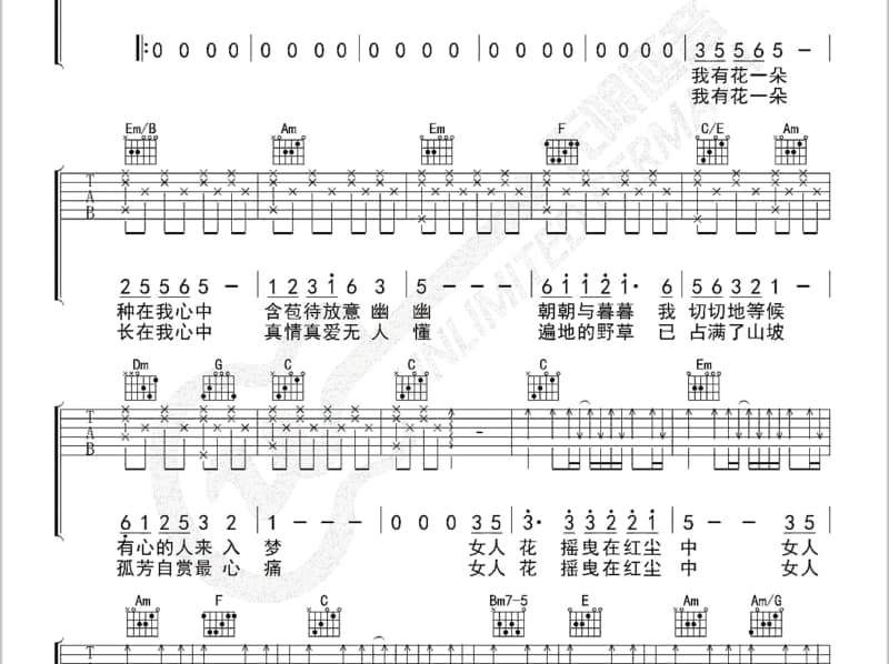 《飘洋过海》吉他谱_何耀珊