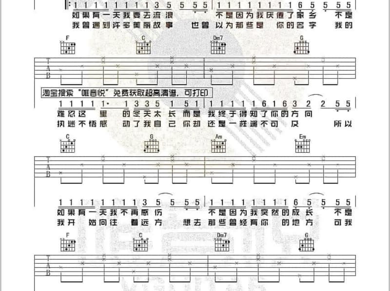 《风雨中的美丽》吉他谱_黑鸭子合唱组