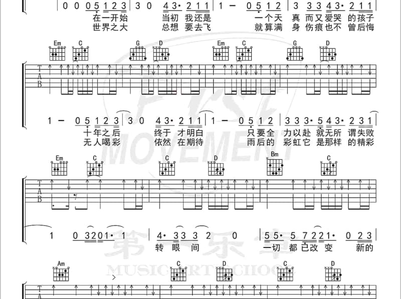 《绣红旗》吉他谱_黑鸭子合唱组