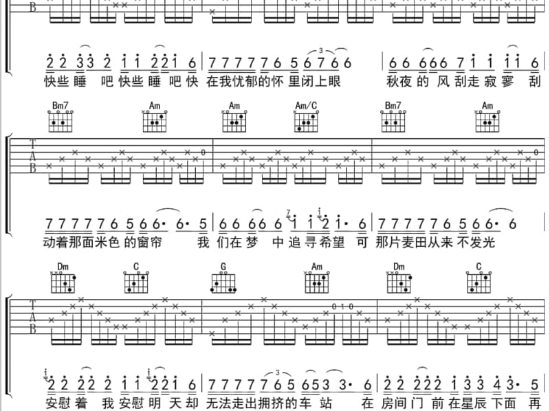 《雨夜》吉他谱_裴育