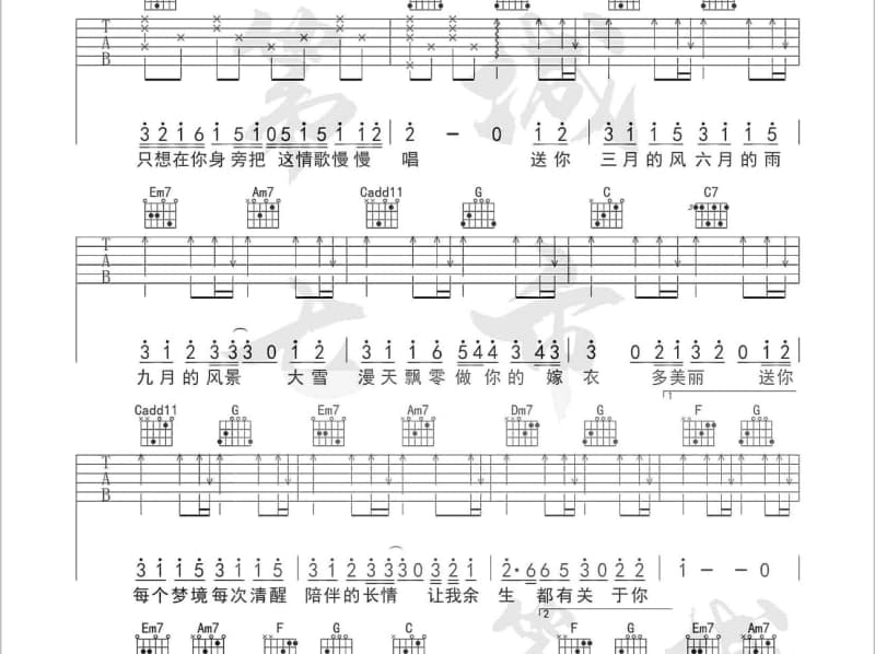 《不再说分手》吉他谱_刘瑞琦
