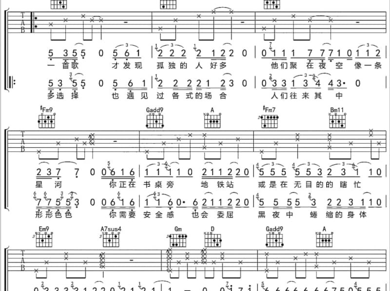 《Moon And Back》吉他谱_曲婉婷