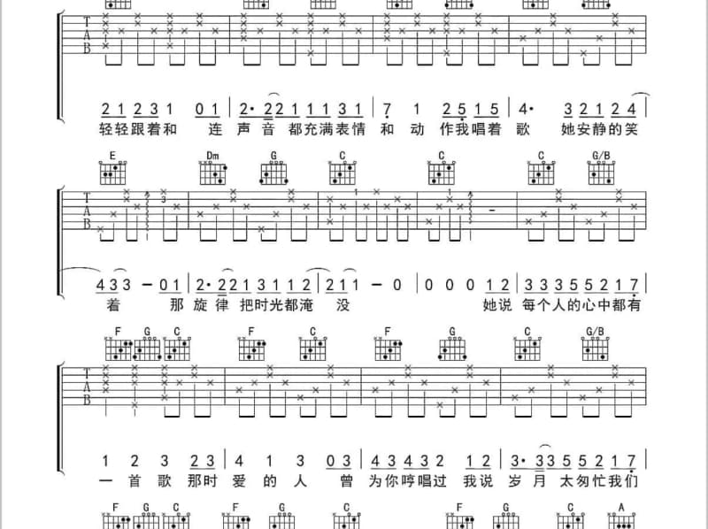 《快活》吉他谱_曲婉婷