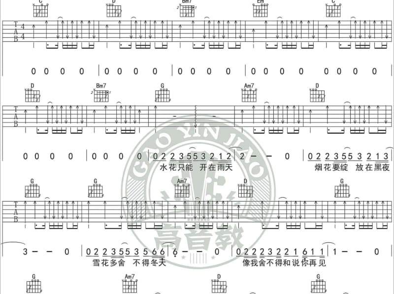 《该》吉他谱_曲肖冰