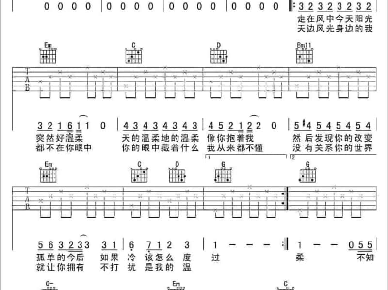 《悲しみは水のよう》吉他谱_圈9