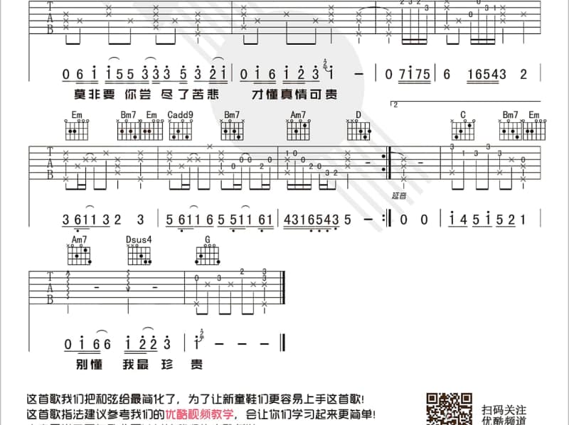 《醉后的心声》吉他谱_候美仪