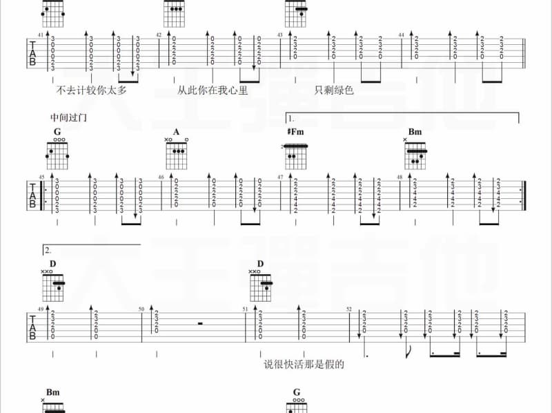 《远方》吉他谱_刘瑞琦