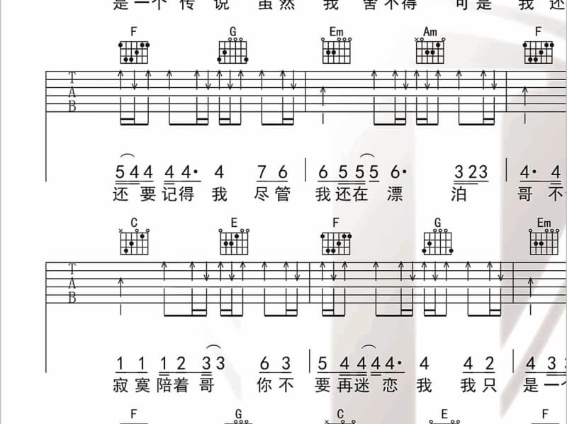 《南方的帅哥》吉他谱_格格