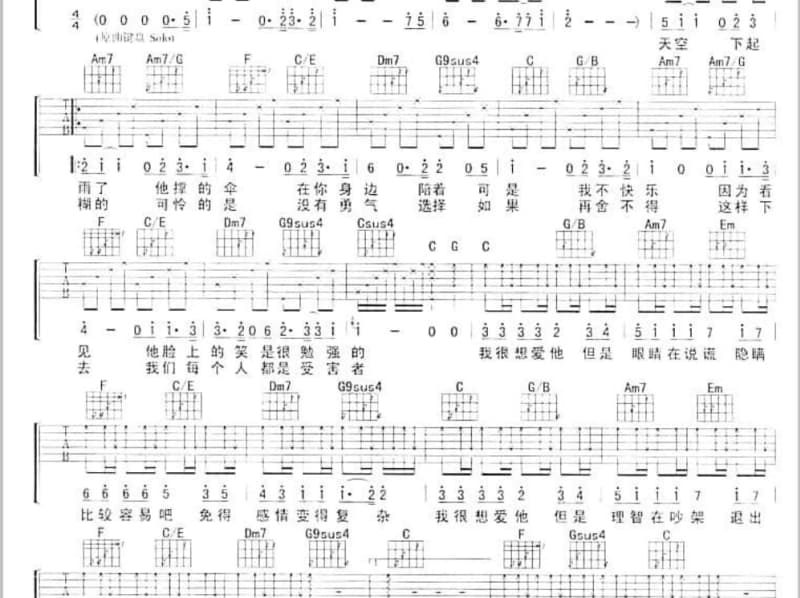 《自由行走的花》吉他谱_萨顶顶