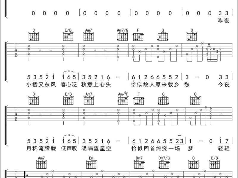《我多么需要有你》吉他谱_盛晓玫