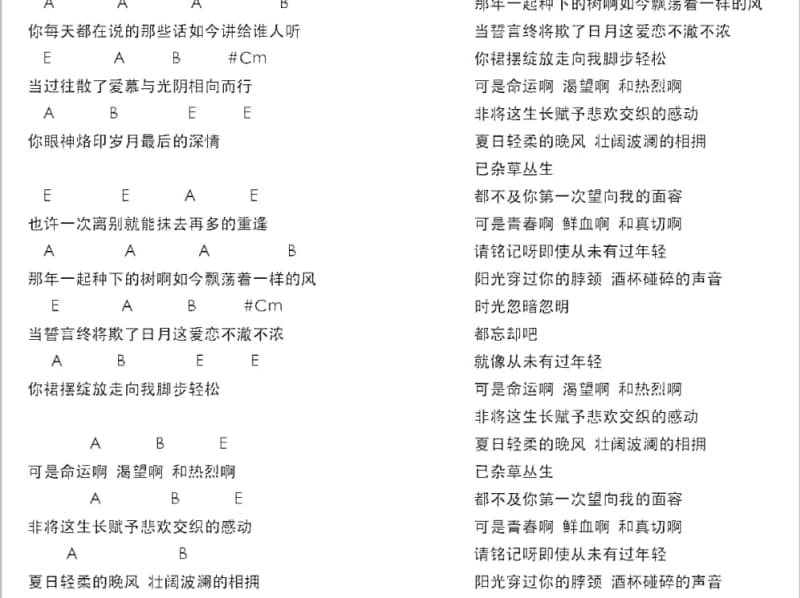 《别再说寂寞》吉他谱_斯琴高丽