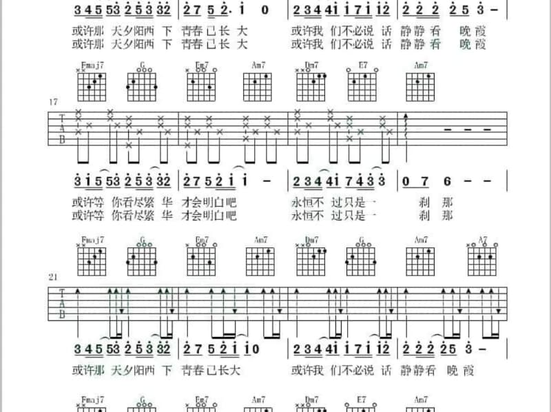 《心动的信号》吉他谱_宋茜