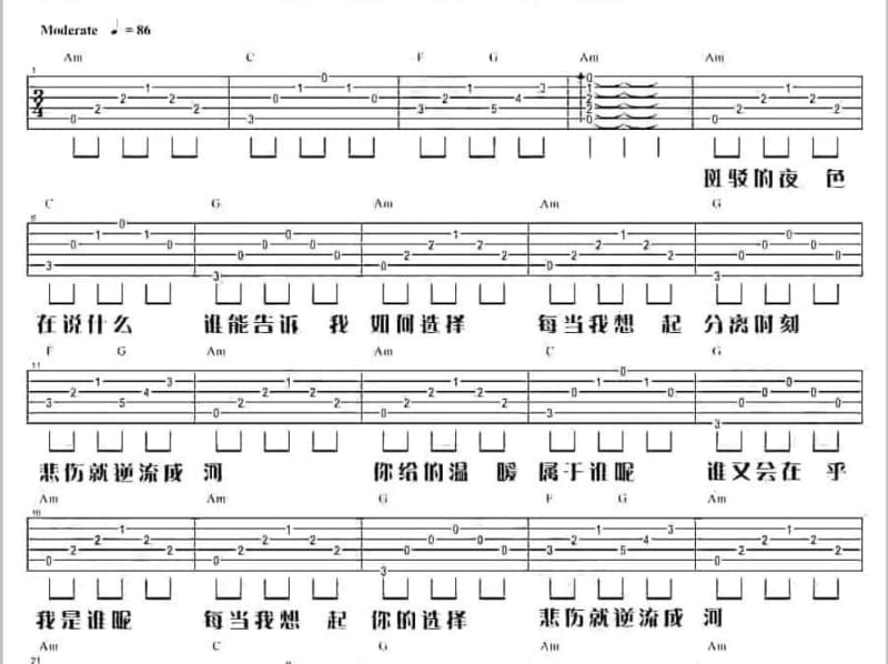 《黑皮书》吉他谱_刘凤瑶