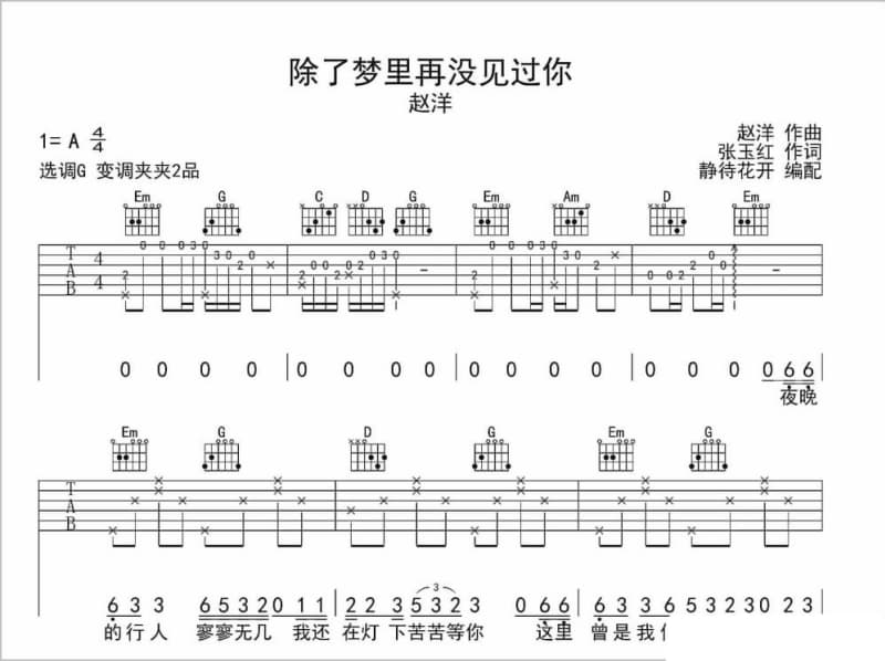 《命中注定》吉他谱_苏妙玲