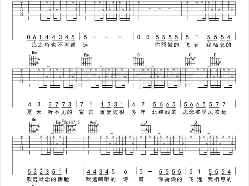 《话说爱情》吉他谱_苏一音