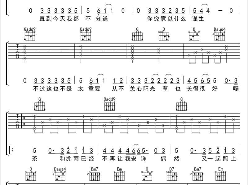 《相爱又何必分开》吉他谱_苏一音