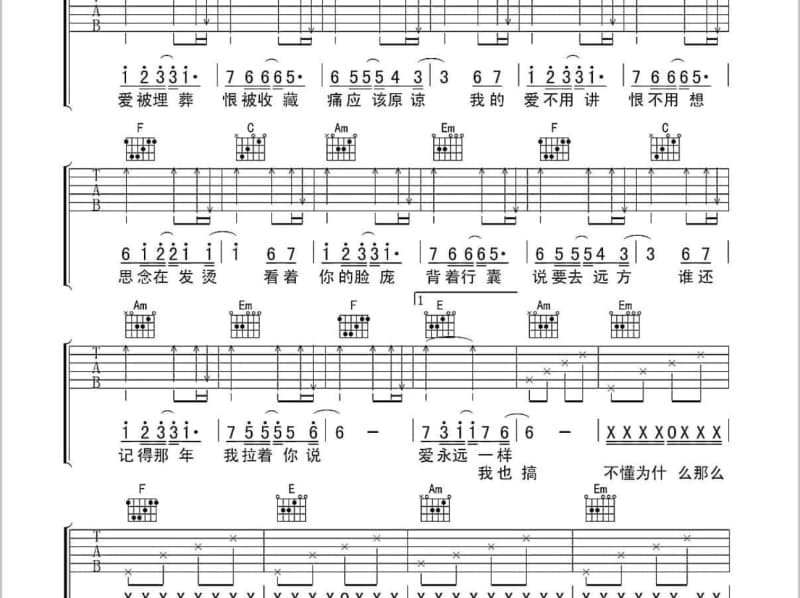 《孔雀飞来》吉他谱_龚琳娜