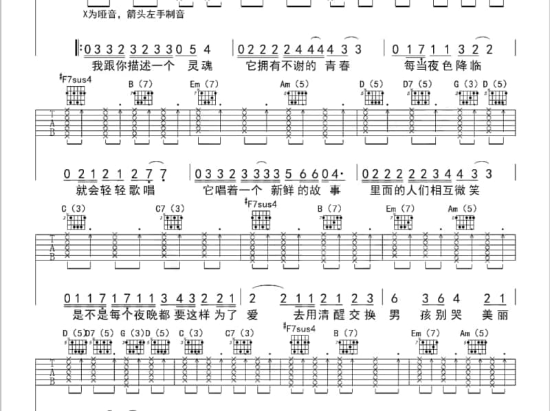 《什么是快乐江湖》吉他谱_龚琳娜