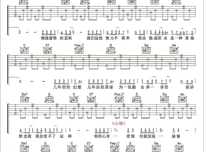 《从此我该怎么过》吉他谱_孙露