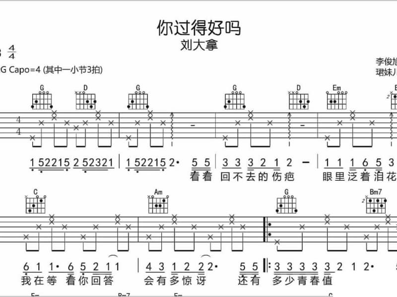 《光阴的故事》吉他谱_孙露