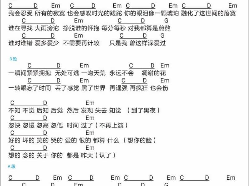 《天马行空》吉他谱_龚琳娜