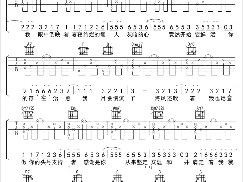 《小小的太阳》吉他谱_孙露