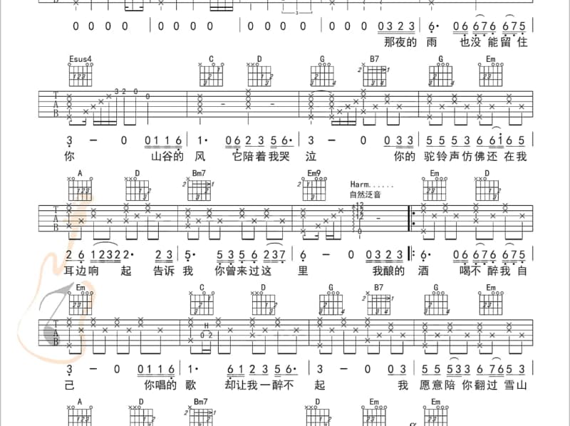 《月满西楼》吉他谱_孙露