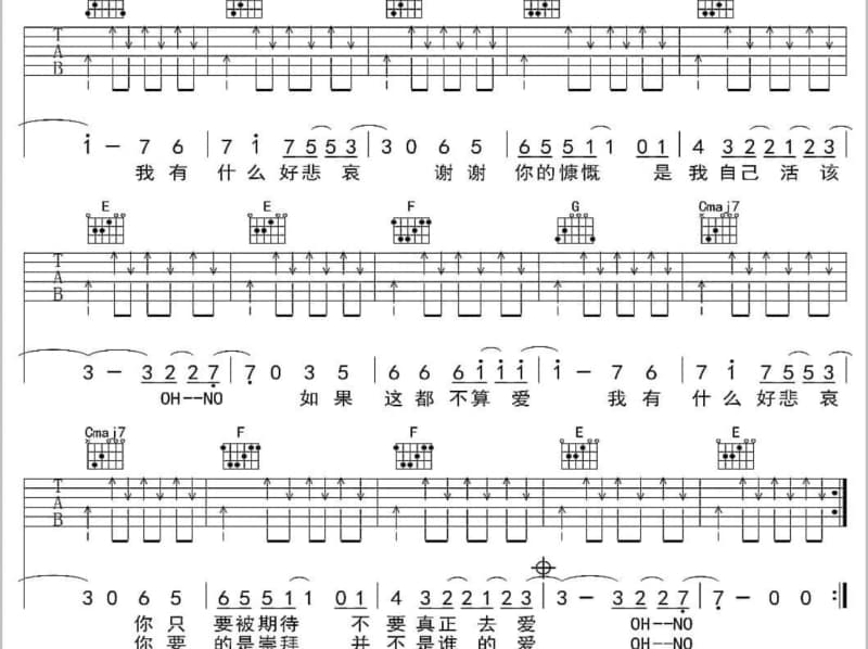 《胭脂冷》吉他谱_孙思怡