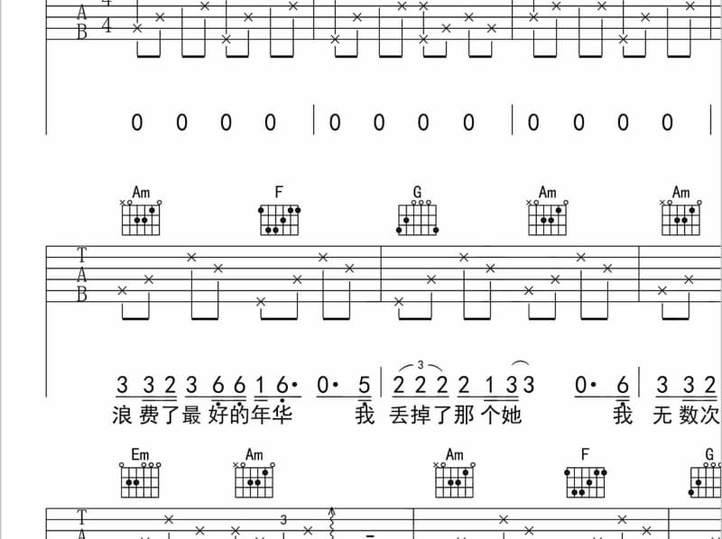 《大化情歌》吉他谱_孙艳
