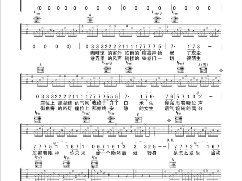 《南海姑娘》吉他谱_刘惜君