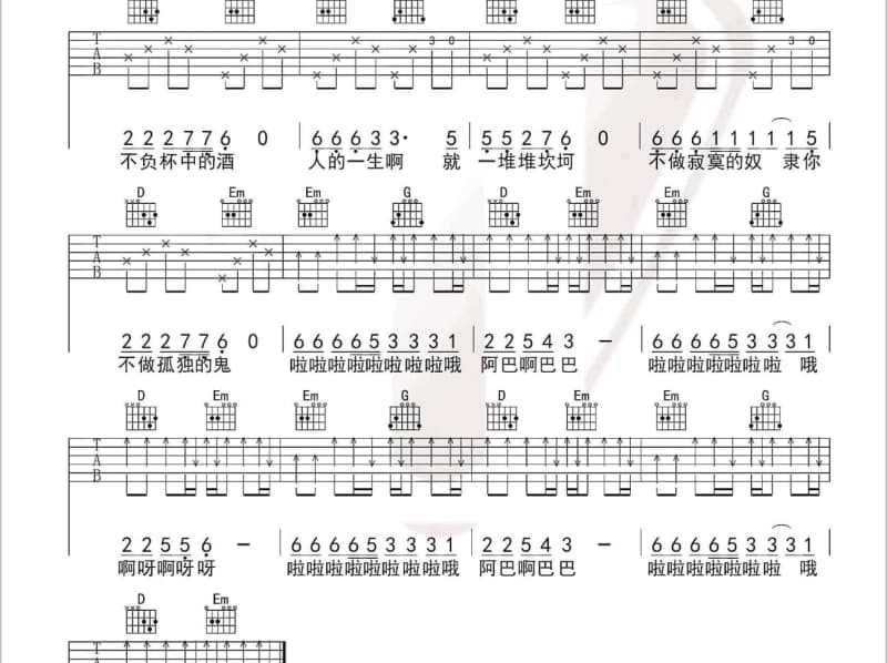《匹诺曹》吉他谱_谭维维