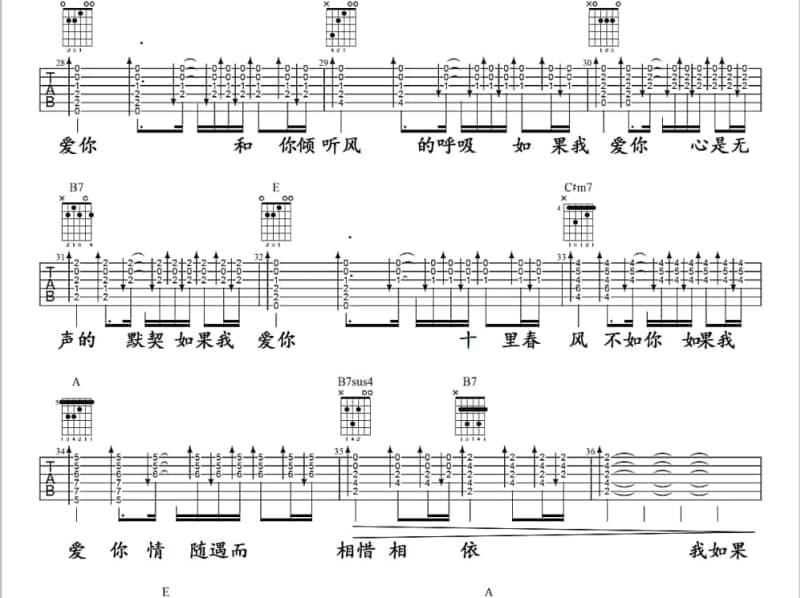 《有个傻瓜爱过你》吉他谱_唐古