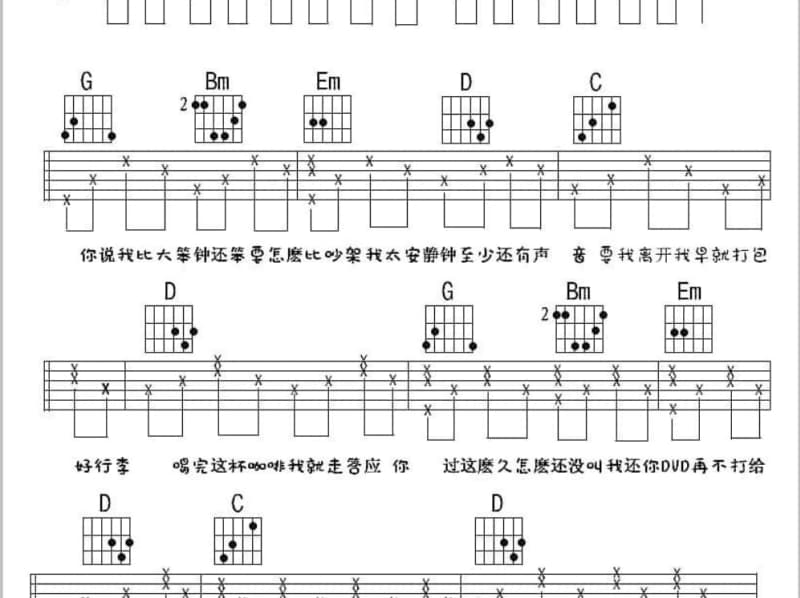 《我只在乎你》吉他谱_刘惜君
