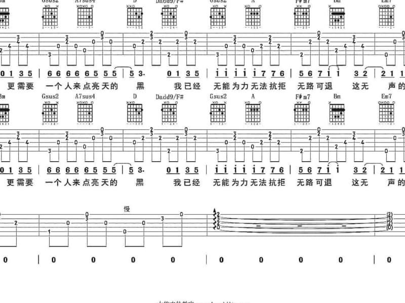 《婚礼情歌》吉他谱_陶晶晶