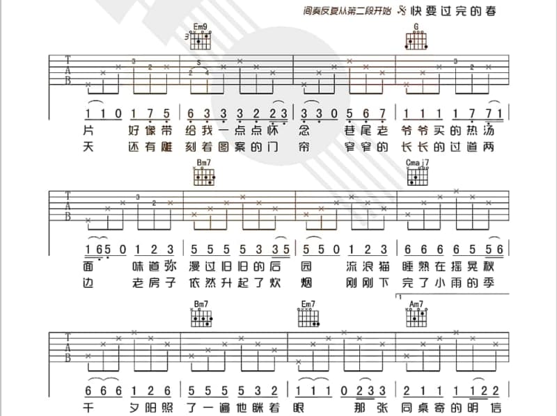 《我等你在美丽的松山湖》吉他谱_天籁天