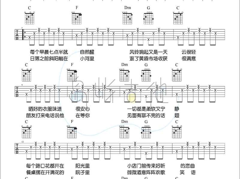 《花豹》吉他谱_天天