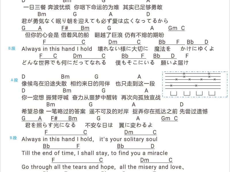 《小路》吉他谱_田雲娴