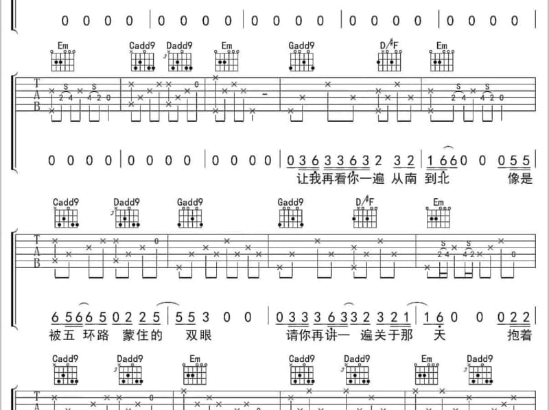 《干杯，朋友》吉他谱_田震