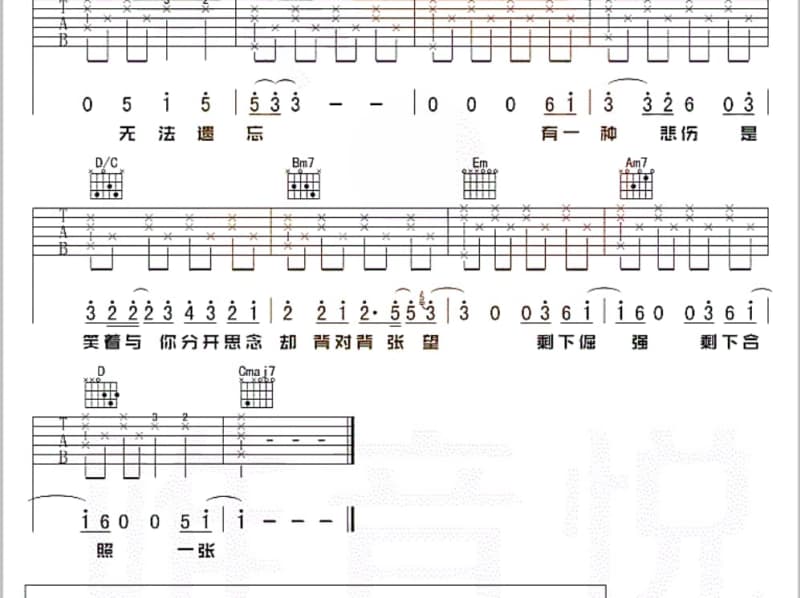 《我知道》吉他谱_田震