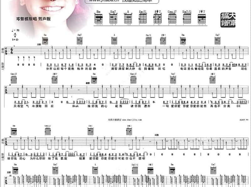 《我是你的小甜蜜》吉他谱_甜甜