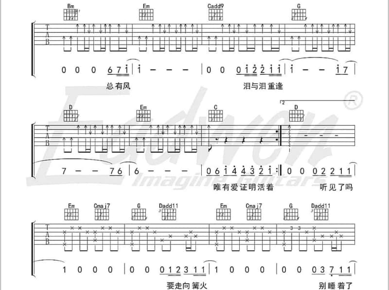 《萌二代》吉他谱_童可可