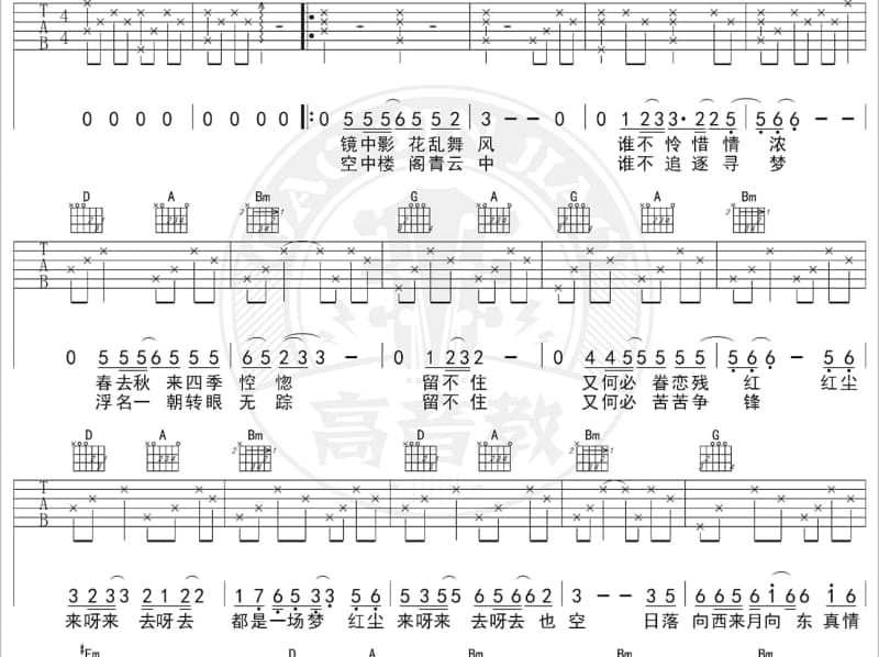 《病仔歌》吉他谱_童欣