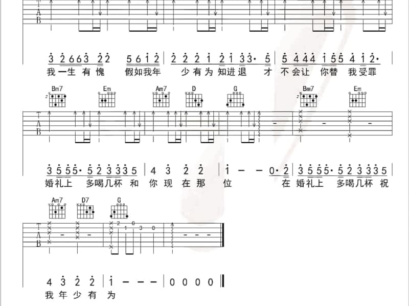 《面沙》吉他谱_刘晓
