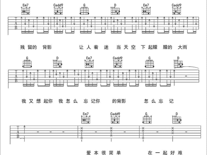 《一千把刀》吉他谱_王冰洋