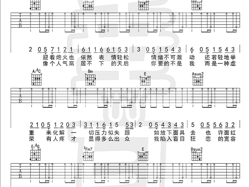 《忘了没有》吉他谱_王恩琦